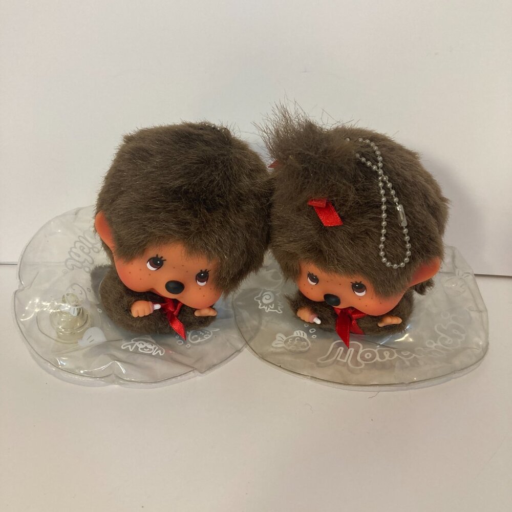 Monchhichi Keychain Water Tube Pair Sekiguchi Doll Toy Plush Japanese Monkey